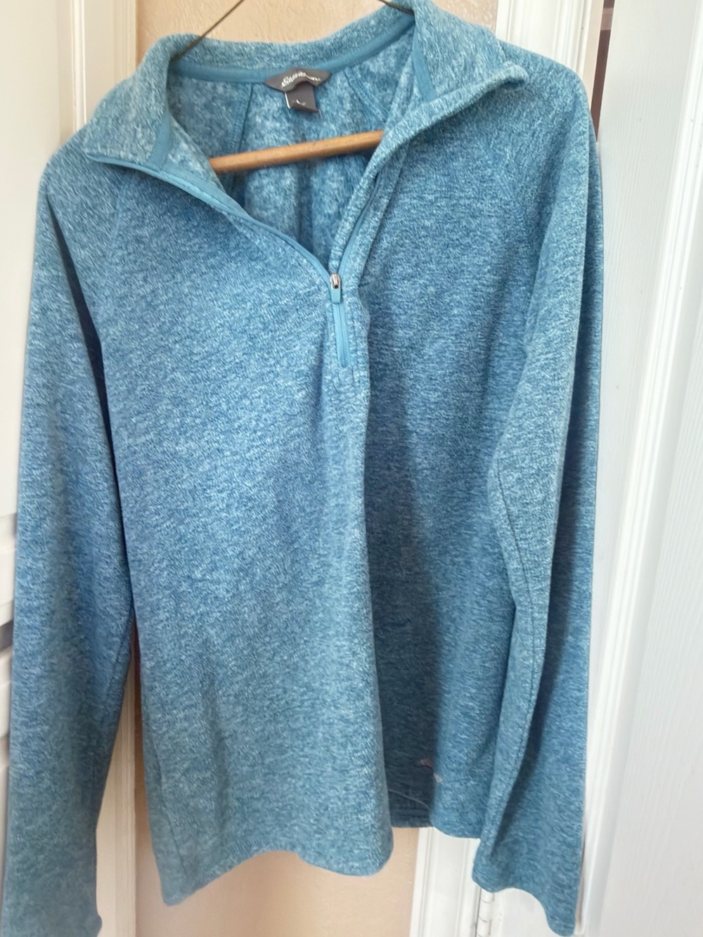 Eddie Bauer Women's Teal Half-Zip Pullover Sweater